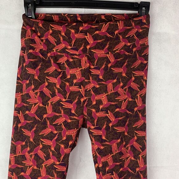 Lularoe leggings sport birds Hummingbirds abstract comfort rn142161 retro - Picture 2 of 16